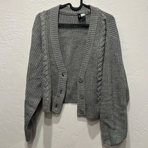 Grey cropped cardigan